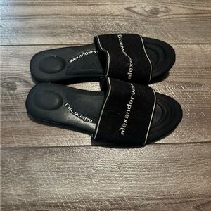 Alexander Wang Black Slide Sandals